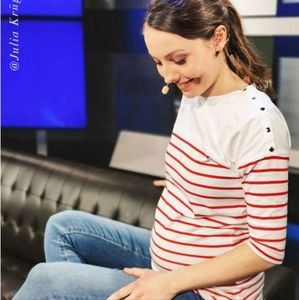 Seraphine red/white maternity and nursing tee